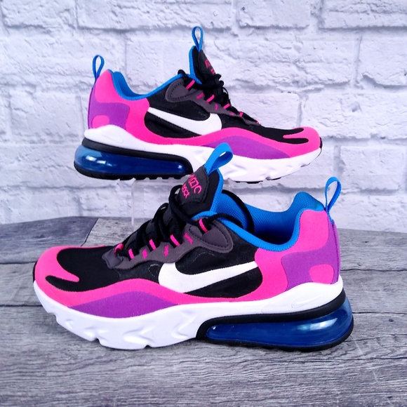 Nike Shoes - Nike Air Max 270 React Black Hyper Pink Trainers 7